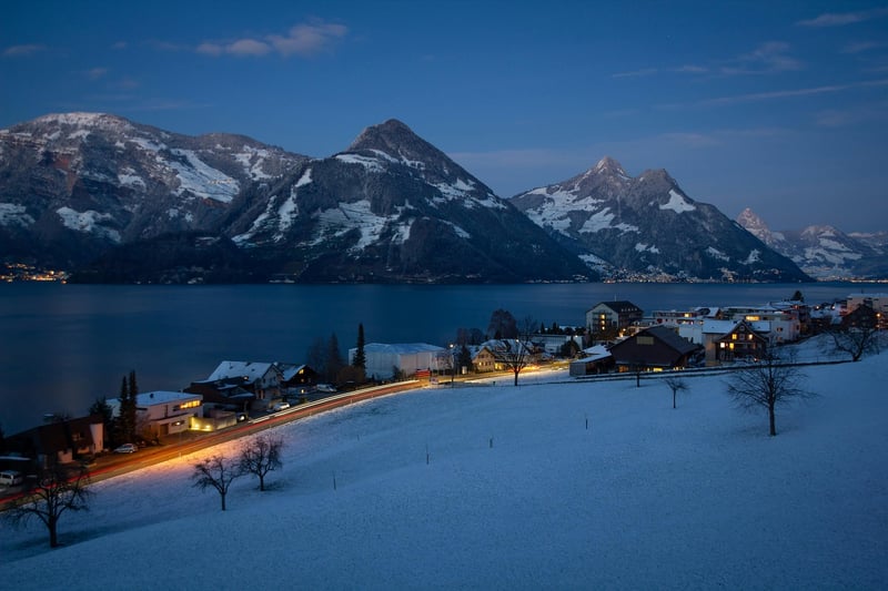Lake and mountains